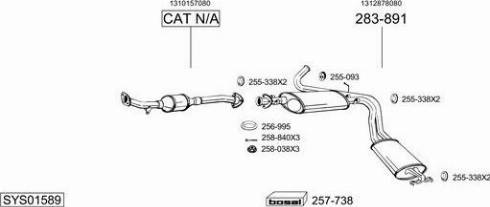 Bosal SYS01589 - Система выпуска ОГ autosila-amz.com