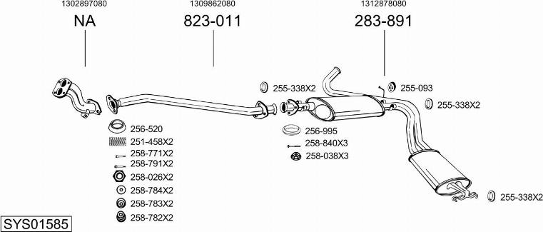 Bosal SYS01585 - Система выпуска ОГ autosila-amz.com