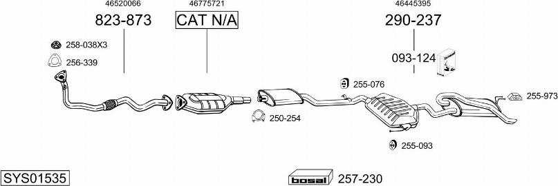 Bosal SYS01535 - Система выпуска ОГ autosila-amz.com