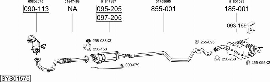 Bosal SYS01575 - Система выпуска ОГ autosila-amz.com