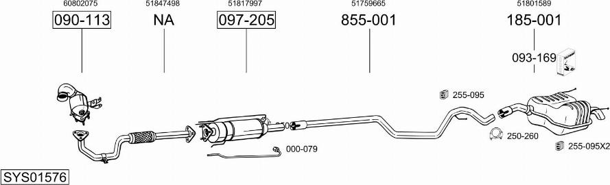 Bosal SYS01576 - Система выпуска ОГ autosila-amz.com