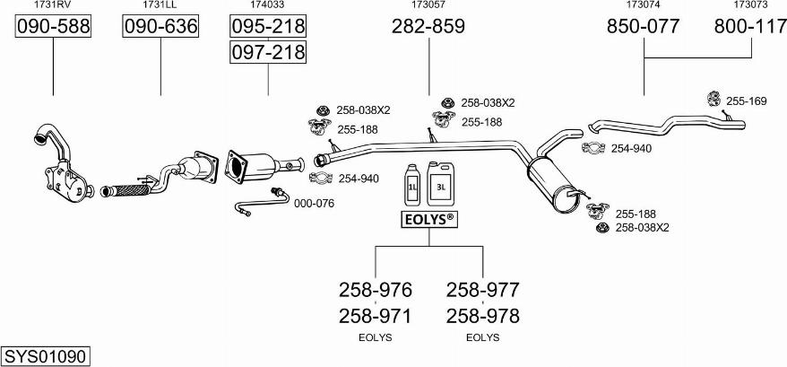 Bosal SYS01090 - Система выпуска ОГ autosila-amz.com