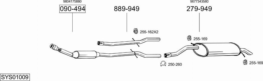 Bosal SYS01009 - Система выпуска ОГ autosila-amz.com