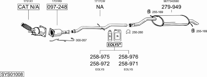 Bosal SYS01008 - Система выпуска ОГ autosila-amz.com