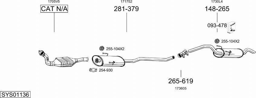 Bosal SYS01136 - Система выпуска ОГ autosila-amz.com