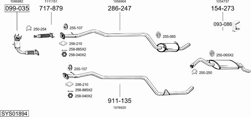 Bosal SYS01894 - Система выпуска ОГ autosila-amz.com