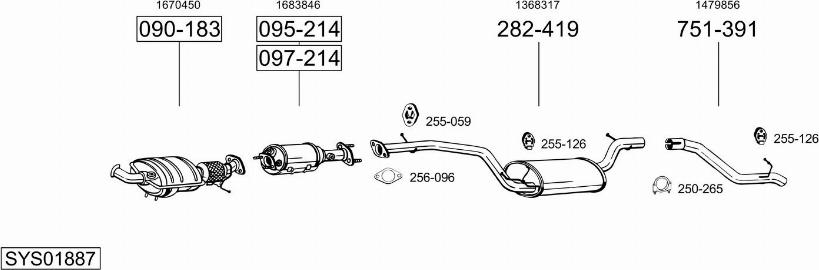 Bosal SYS01887 - Система выпуска ОГ autosila-amz.com