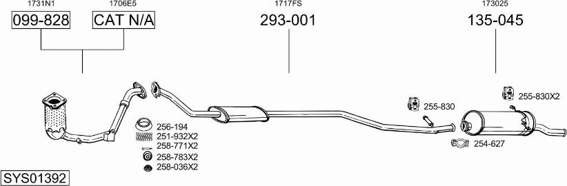 Bosal SYS01392 - Система выпуска ОГ autosila-amz.com