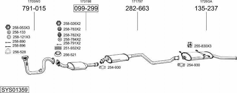 Bosal SYS01359 - Система выпуска ОГ autosila-amz.com