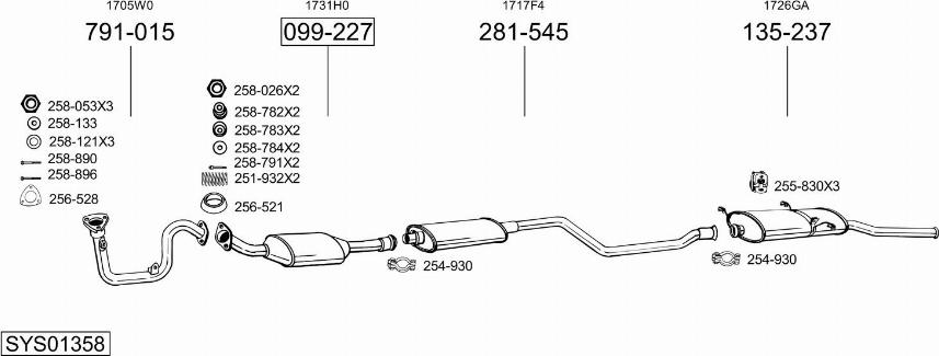 Bosal SYS01358 - Система выпуска ОГ autosila-amz.com