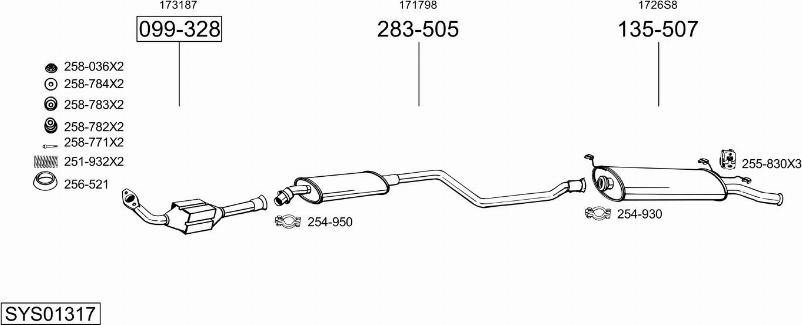 Bosal SYS01317 - Система выпуска ОГ autosila-amz.com