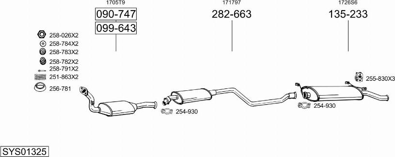 Bosal SYS01325 - Система выпуска ОГ autosila-amz.com