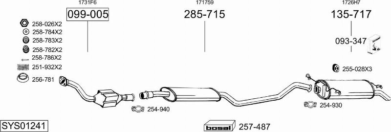 Bosal SYS01241 - Система выпуска ОГ autosila-amz.com