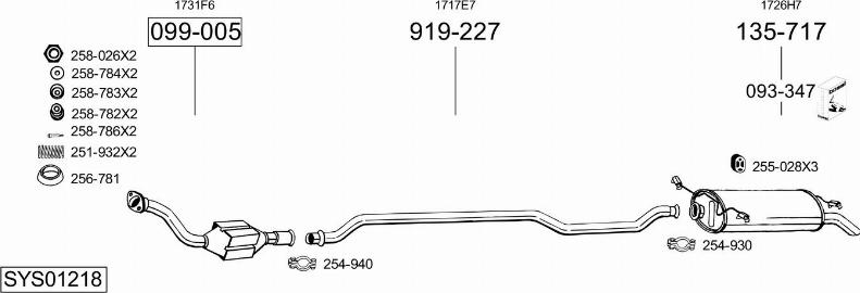 Bosal SYS01218 - Система выпуска ОГ autosila-amz.com