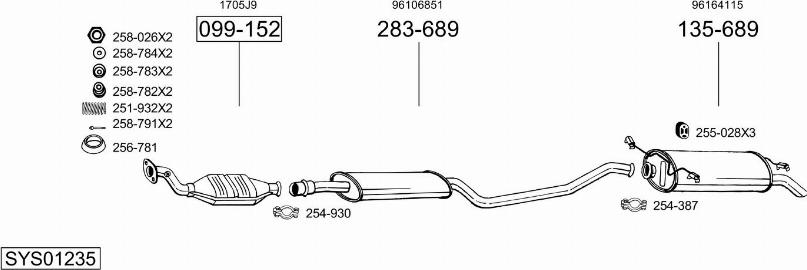 Bosal SYS01235 - Система выпуска ОГ autosila-amz.com