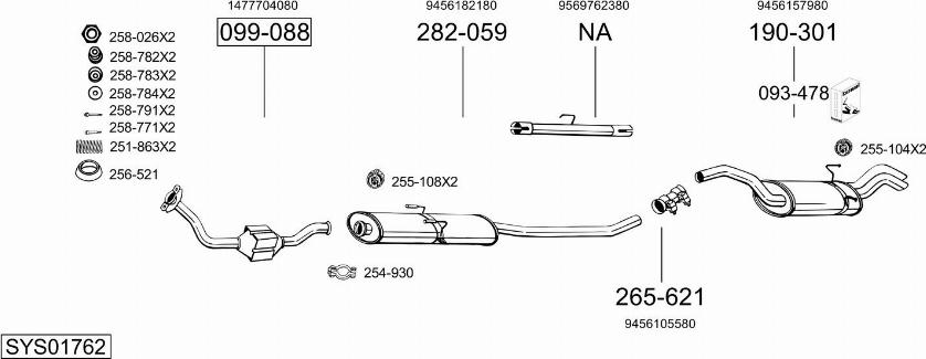 Bosal SYS01762 - Система выпуска ОГ autosila-amz.com