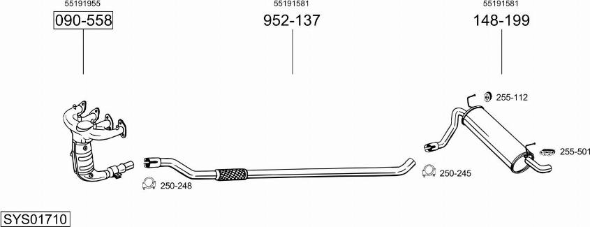 Bosal SYS01710 - Система выпуска ОГ autosila-amz.com