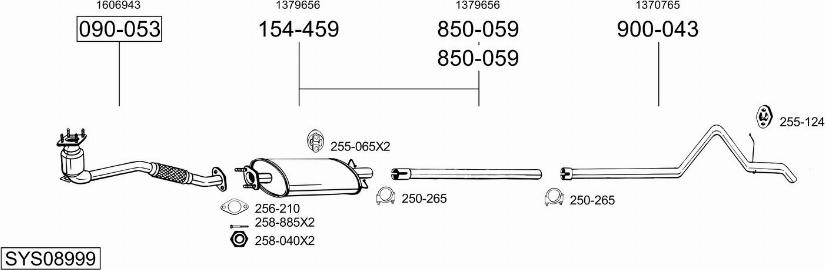 Bosal SYS08999 - Система выпуска ОГ autosila-amz.com