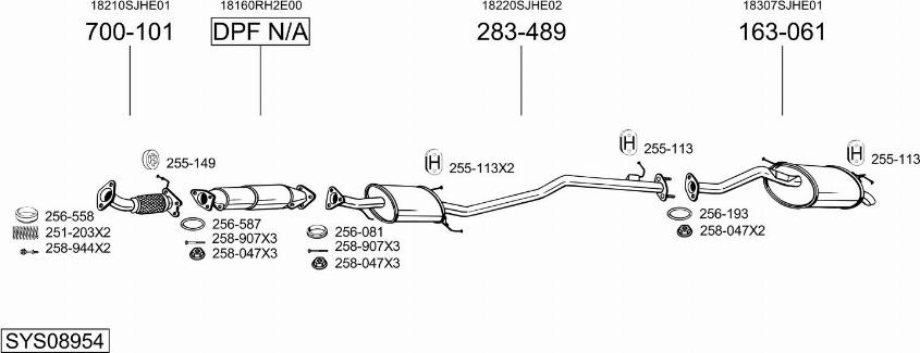 Bosal SYS08954 - Система выпуска ОГ autosila-amz.com