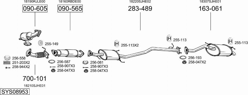 Bosal SYS08953 - Система выпуска ОГ autosila-amz.com