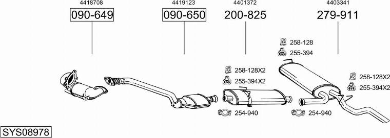 Bosal SYS08978 - Система выпуска ОГ autosila-amz.com