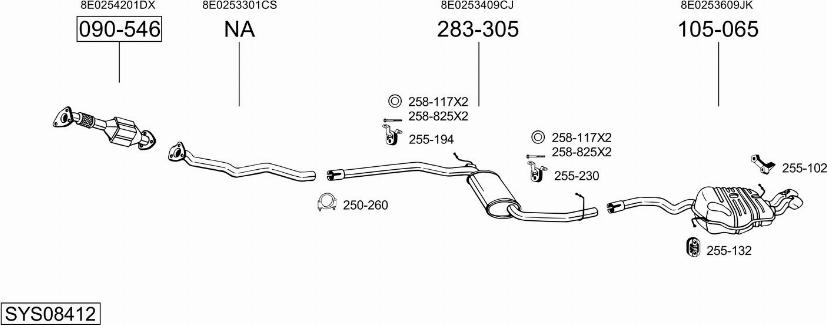 Bosal SYS08412 - Система выпуска ОГ autosila-amz.com