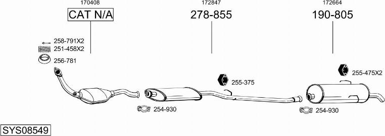 Bosal SYS08549 - Система выпуска ОГ autosila-amz.com