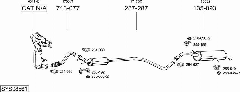 Bosal SYS08561 - Система выпуска ОГ autosila-amz.com