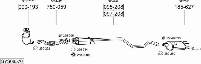 Bosal SYS08570 - Система выпуска ОГ autosila-amz.com