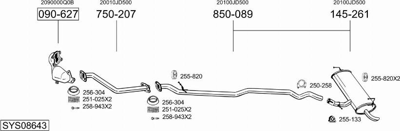 Bosal SYS08643 - Система выпуска ОГ autosila-amz.com