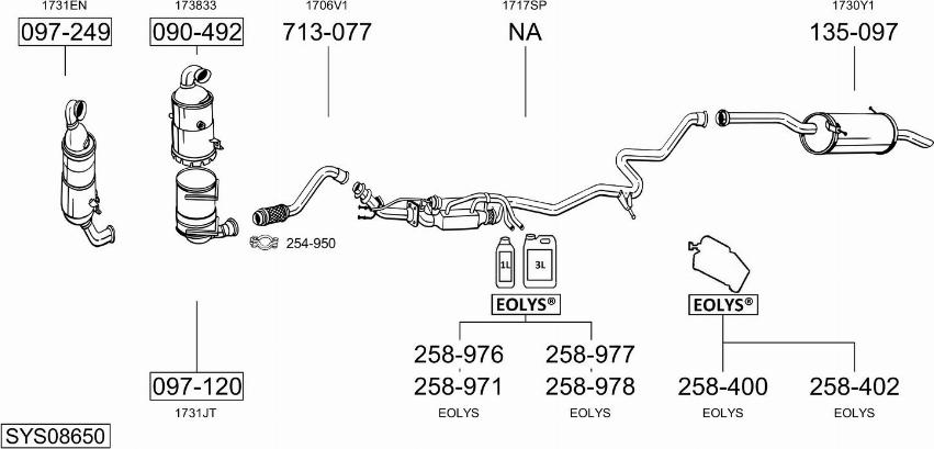 Bosal SYS08650 - Система выпуска ОГ autosila-amz.com