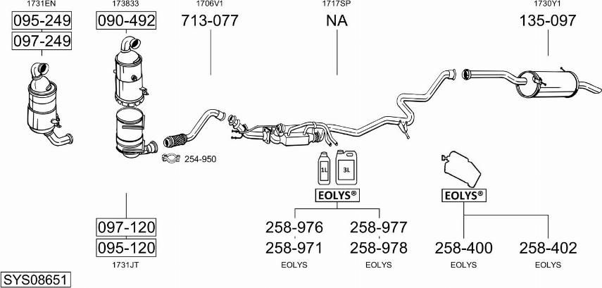 Bosal SYS08651 - Система выпуска ОГ autosila-amz.com