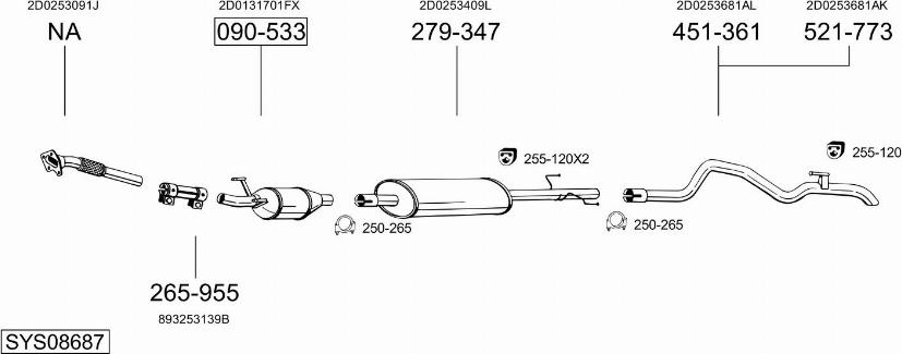 Bosal SYS08687 - Система выпуска ОГ autosila-amz.com