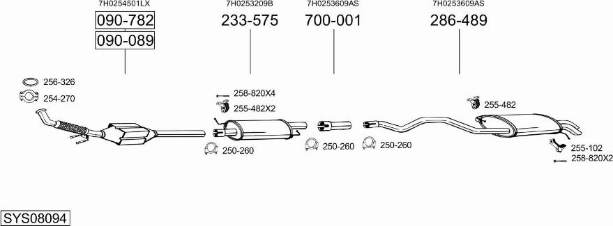 Bosal SYS08094 - Система выпуска ОГ autosila-amz.com