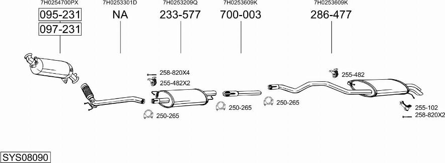 Bosal SYS08090 - Система выпуска ОГ autosila-amz.com