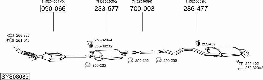 Bosal SYS08089 - Система выпуска ОГ autosila-amz.com