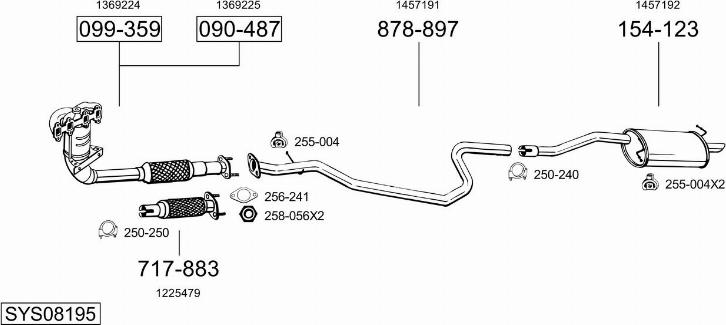 Bosal SYS08195 - Система выпуска ОГ autosila-amz.com