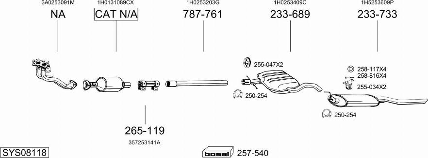 Bosal SYS08118 - Система выпуска ОГ autosila-amz.com