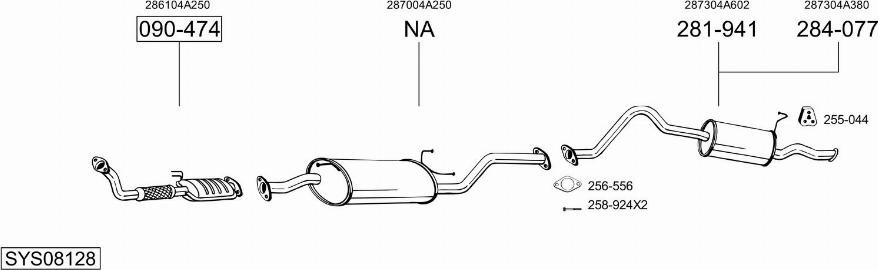 Bosal SYS08128 - Система выпуска ОГ autosila-amz.com