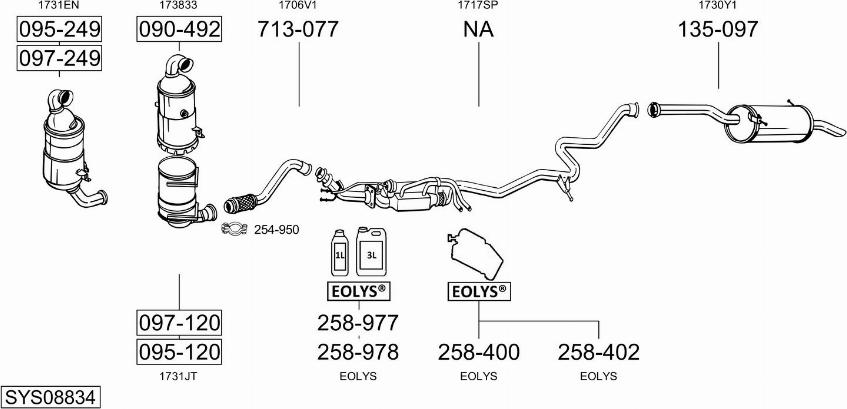 Bosal SYS08834 - Система выпуска ОГ autosila-amz.com