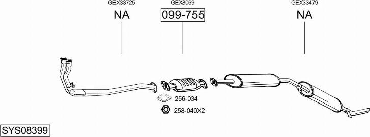 Bosal SYS08399 - Система выпуска ОГ autosila-amz.com