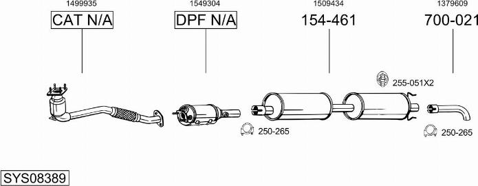 Bosal SYS08389 - Система выпуска ОГ autosila-amz.com