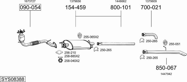 Bosal SYS08388 - Система выпуска ОГ autosila-amz.com