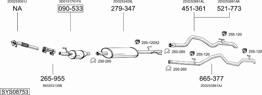 Bosal SYS08753 - Система выпуска ОГ autosila-amz.com