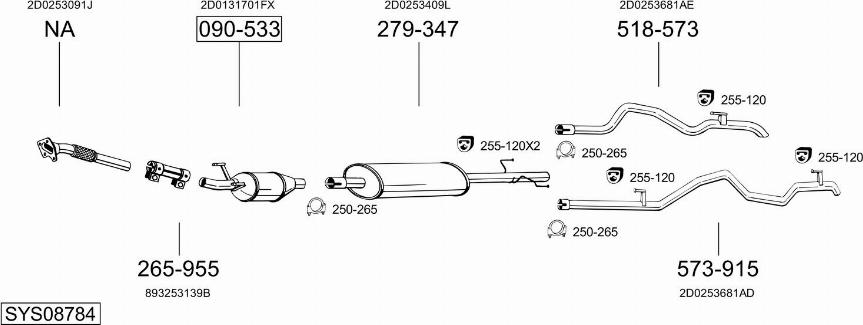 Bosal SYS08784 - Система выпуска ОГ autosila-amz.com