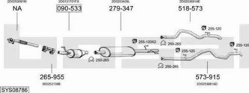 Bosal SYS08786 - Система выпуска ОГ autosila-amz.com