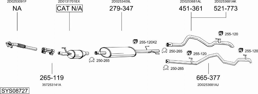 Bosal SYS08727 - Система выпуска ОГ autosila-amz.com