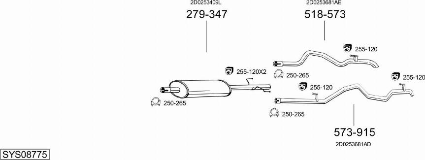 Bosal SYS08775 - Система выпуска ОГ autosila-amz.com