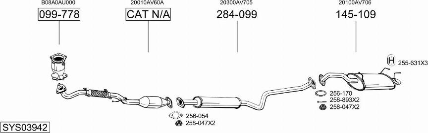 Bosal SYS03942 - Система выпуска ОГ autosila-amz.com