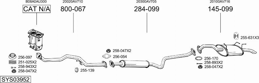 Bosal SYS03952 - Система выпуска ОГ autosila-amz.com